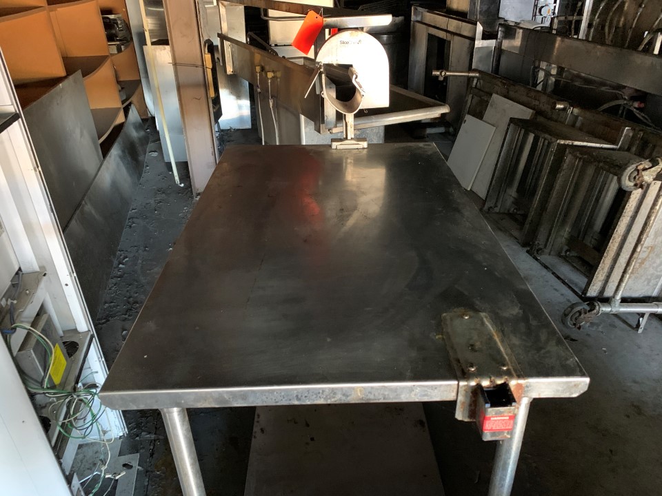 John boos Custom Cutting Table  w/ SliceChief Table Mount Dimens